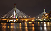 Zakim Bridge, Boston at night